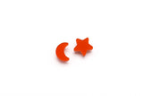 Charm Studs - Moon and Star