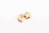 Charm Studs - Moon and Star