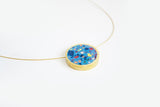 Concrete Confetti Framed Necklace - Circle - Medium