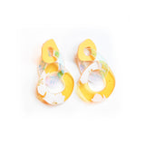 Ecoresin Earrings - Triple Link